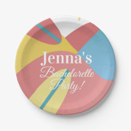 Bachelorette Brautparty Beach Surfing Pappteller