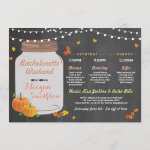 Bachelorette Brautparty-Reisekürbis-Glas Einladung