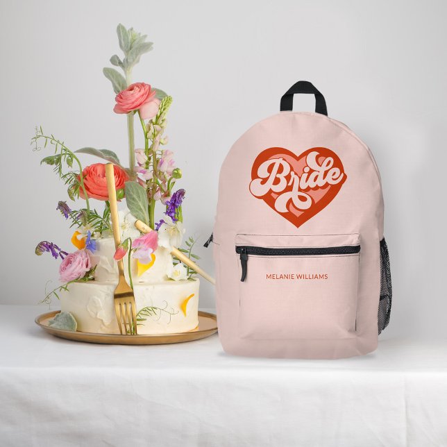 Bachelorette Bride Babe Tribe Squad Herz Bedruckter Rucksack (Von Creator hochgeladen)