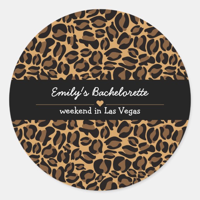 Bachelorette Bride Boujee Trendy Leopard Print Runder Aufkleber (Vorderseite)