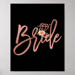 Bachelorette Bride Bridal Polterabend Gift Flor Poster