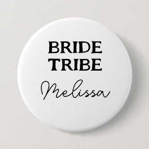 Bachelorette Bride Stamm Schwarzweiß Button