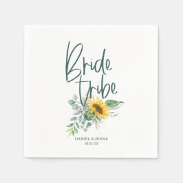 Bachelorette Bride Stamm Sonnenblumenhochzeit Serviette
