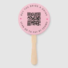 Bachelorette Buy The Bride A Drink Pink QR Code  Fächer