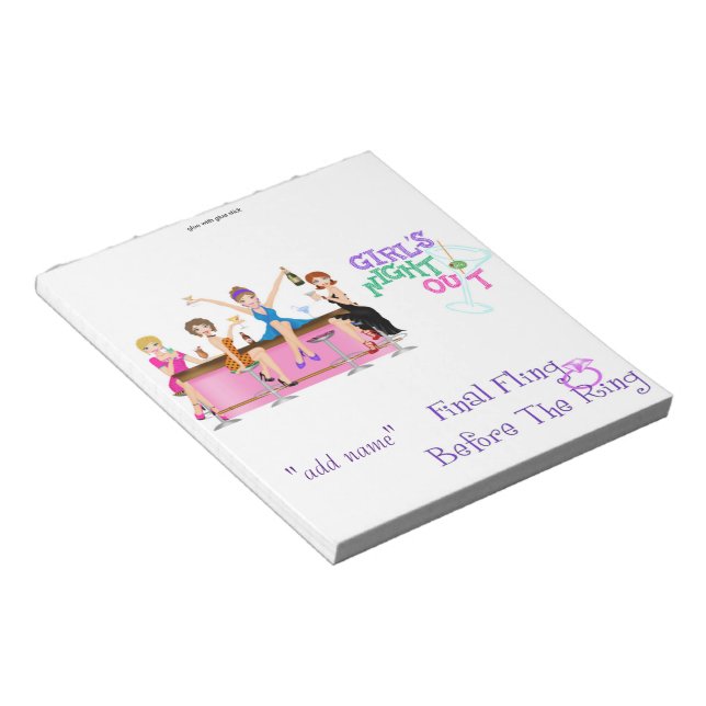 Bachelorette Candy Bar Wrapper Gastgeschenk Notizblock (angewinkelt)