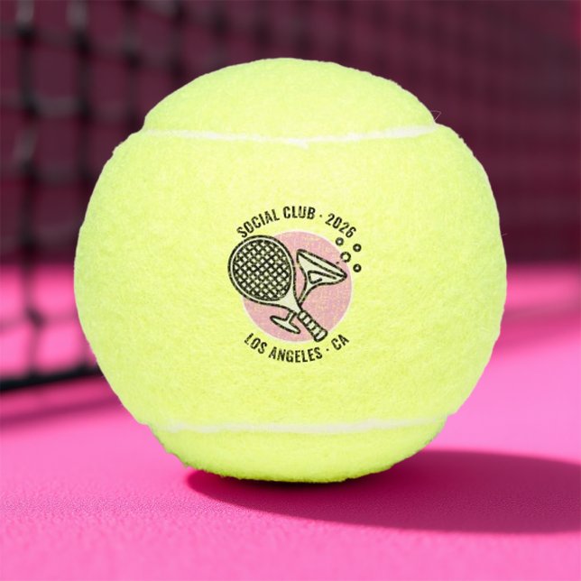 Bachelorette Cappella Santa Maria degli Angeli Tennisbälle (Custom Social Club Tennis Bachelorette Weekend Tennis Balls)