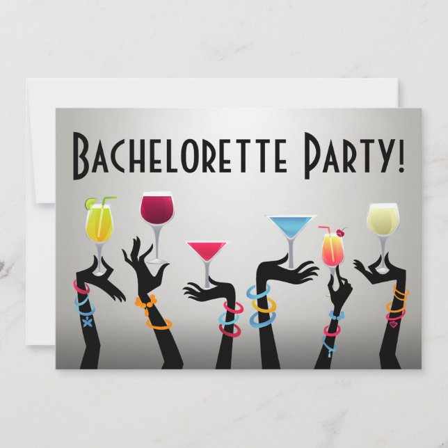 Bachelorette Cocktail Party Einladung (Vorderseite)