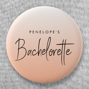 Bachelorette   Coral Ombre Elegant Peach Button