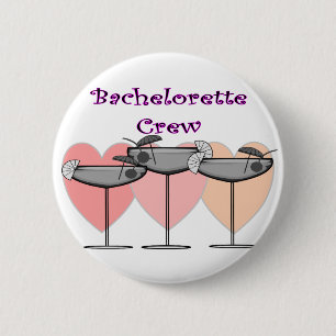 "Bachelorette Crew-" Brautparty-T - Shirts Button