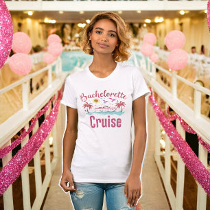 Bachelorette Cruise Pink Glitzer Matching T-Shirt