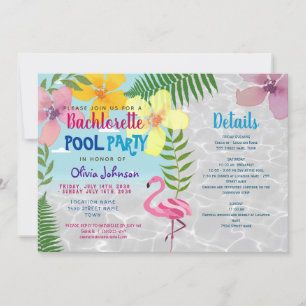 Bachelorette de piscine Invitation