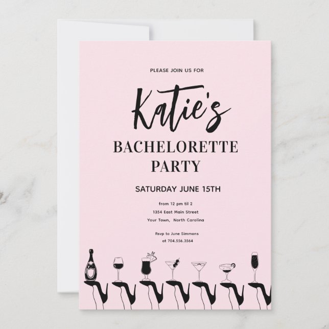Bachelorette de talon élevé Invitation (Devant)