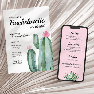 Bachelorette Desert Cactus Invitation de voyage +