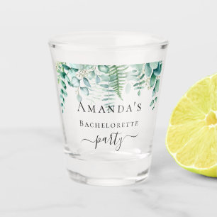 Bachelorette Eukalyptus-Grüne Farne Schnapsglas