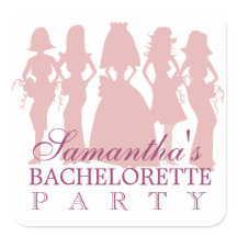 Bachelorette fête autocollant rose