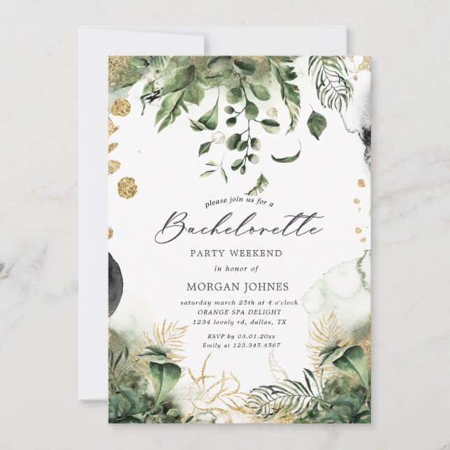 bachelorette fête destination tropicale Invitation (Devant)