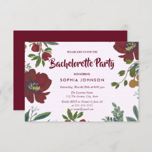 Bachelorette Fleurs Bourgogne Invitation
