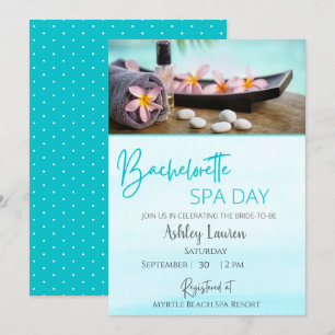 Bachelorette Girls Blauer Wellness-Center Einladun Einladung