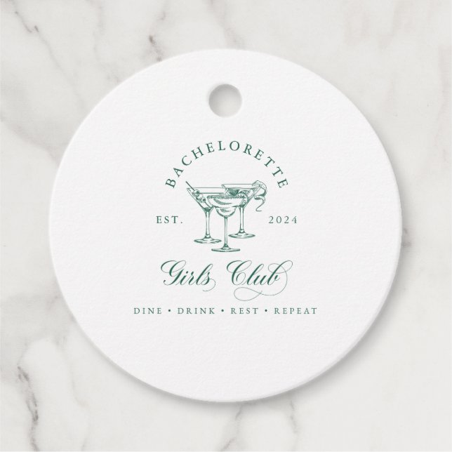 Bachelorette Girl's Club Geschenkanhänger (Vorderseite)