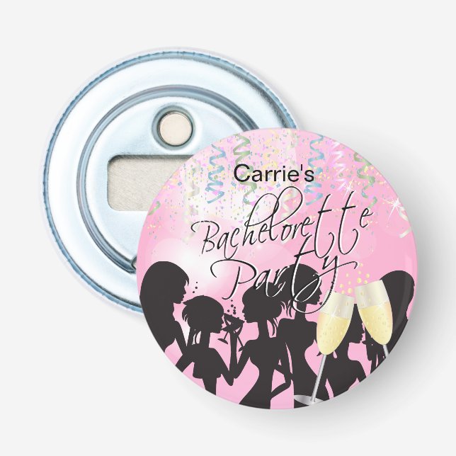 Bachelorette Girls Night Out - Rosa Flaschenöffner (Vorderseite)
