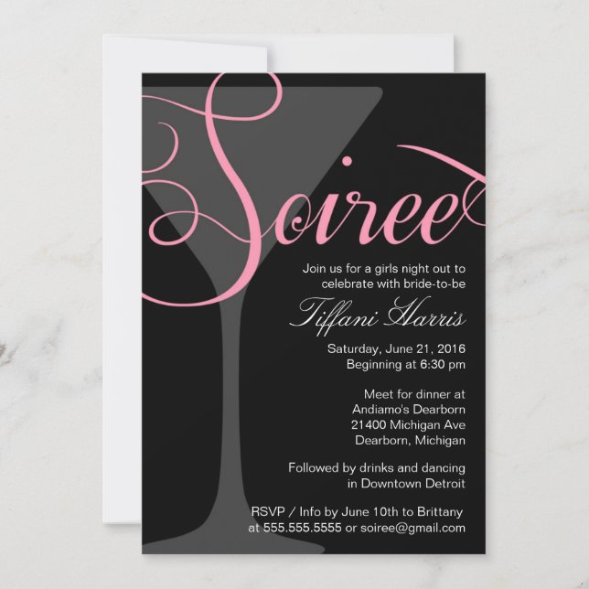 Bachelorette Girls Night Out Soiree Invitation (Devant)