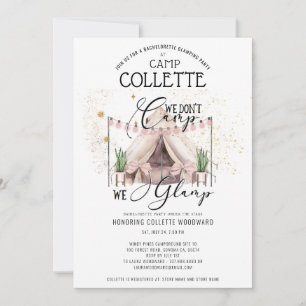 Bachelorette Glamping Party Week-end Invitation