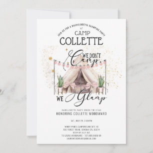 Bachelorette Glamping Party Wochenende Einladung