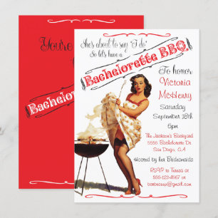 Bachelorette GRILLEN Barbecue Party Einladung
