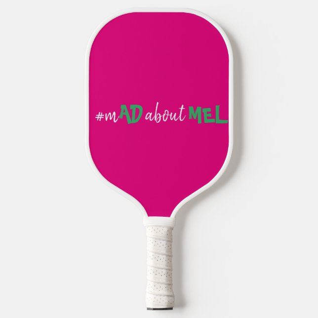 Bachelorette Hashtag Pickleball Paddle Pink Green (Vorderseite)