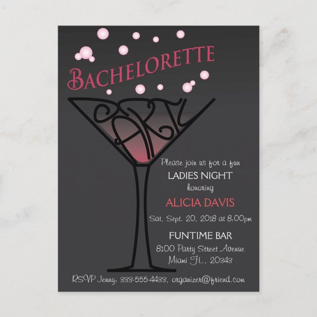Bachelorette invitation (Devant)