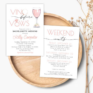 Bachelorette Invitation Rose Gold Vino avant Vows