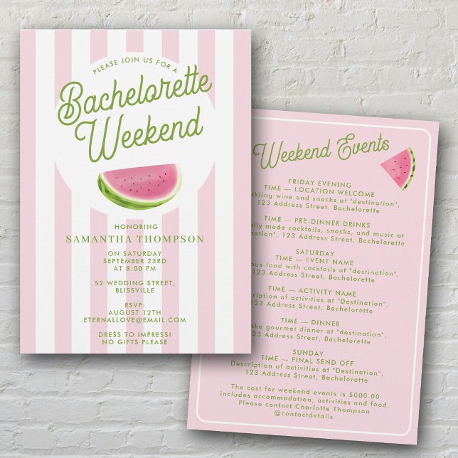 Bachelorette Itinerary Bach Weekend Retro Summer Einladung (Bachelorette Itinerary Bach Weekend Retro Summer Invitation)