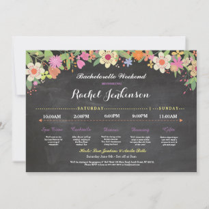 Bachelorette Itinerary Brautparty Chalk Einladung