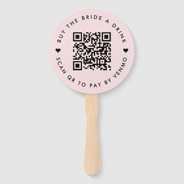 Bachelorette kaufen die Braut ein Getränk | QR-Cod Fächer (Vorderseite)
