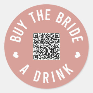 Bachelorette kaufen die Braut ein Getränk Venmo QR Runder Aufkleber
