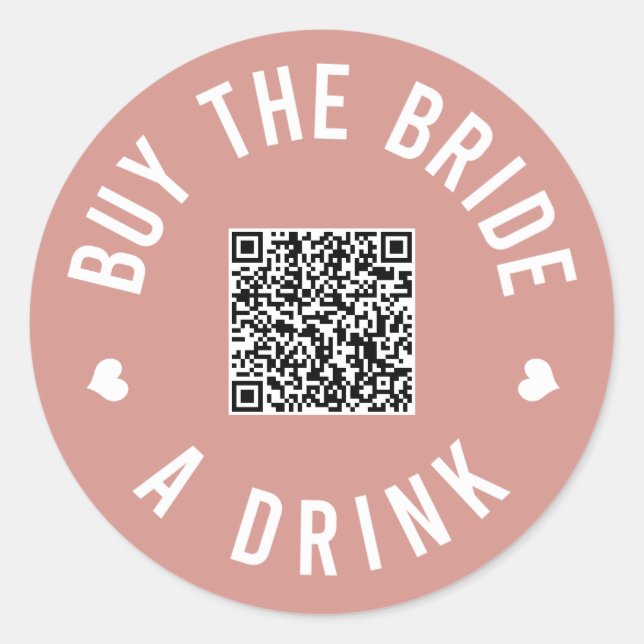 Bachelorette kaufen die Braut ein Getränk Venmo QR Runder Aufkleber (Vorderseite)