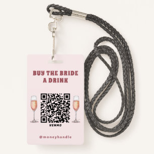 Bachelorette kauft die Braut ein Getränk QR-Code Ausweis