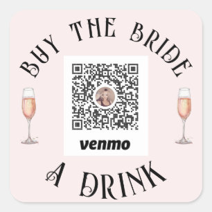 Bachelorette kauft die Braut einen QR-Code-Aufkleb Quadratischer Aufkleber