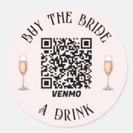 Bachelorette kauft die Braut einen QR-Code-Aufkleb Runder Aufkleber