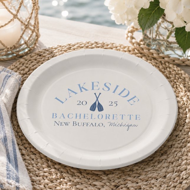 Bachelorette-Klassik Pappteller (Classic Lake Bachelorette Girls Weekend Paper Plates)