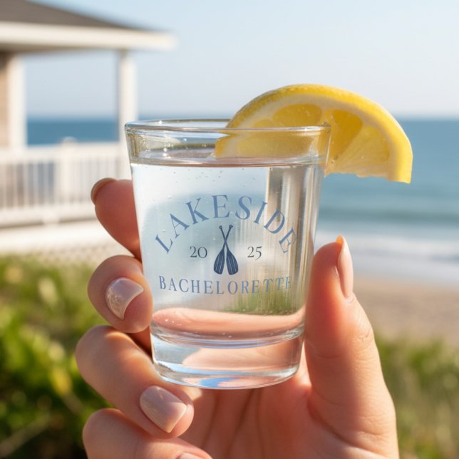 Bachelorette-Klassik Schnapsglas (Kick back at the lake with this coastal Classic Lake Bachelorette Girls Weekend Shot Glass!)