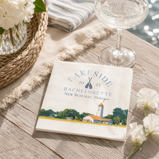 Bachelorette-Klassik Serviette (Coastal Lake Bachelorette Napkins)