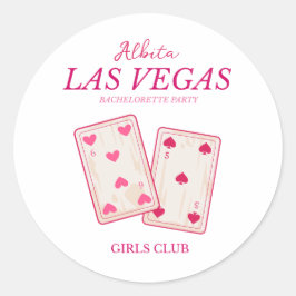Bachelorette-Klassiker Las Vegas Runder Aufkleber