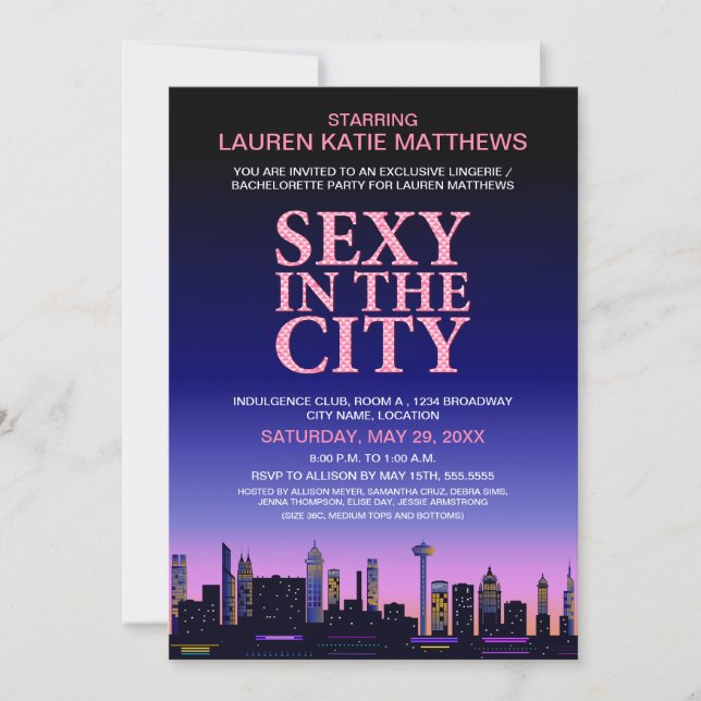 Bachelorette / Lingerie-Filmposter-Party Einladung (Vorderseite)