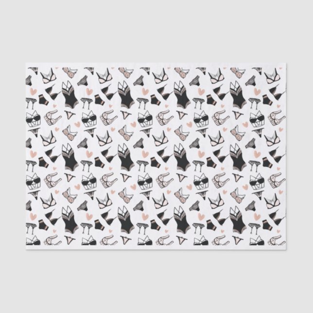 Bachelorette Lingerie Muster Tissue Seidenpapier (Vorderseite)