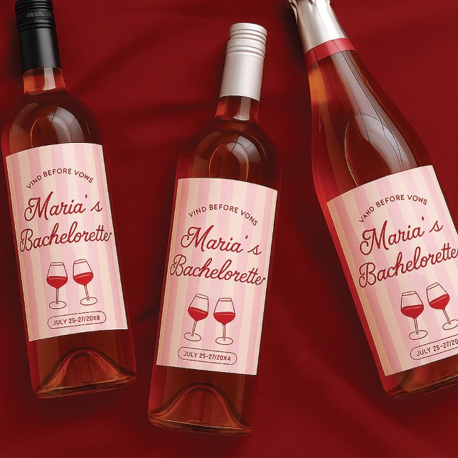 Bachelorette Modern Wine Label Weinetikett (Von Creator hochgeladen)