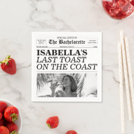 Bachelorette Newspaper Last Toast On The Coast Serviette