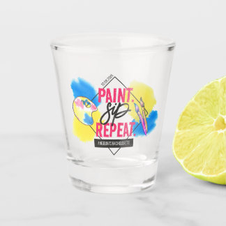 Bachelorette Paint and Sip Gastgeschenk Shot Glass Schnapsglas