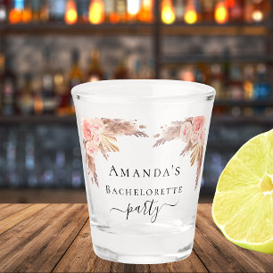 Bachelorette-Pampas-Gras-Blume Schnapsglas
