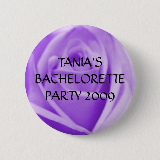 BACHELORETTE PARTEI-Lavendel-Rosenknopf Button (Vorderseite)